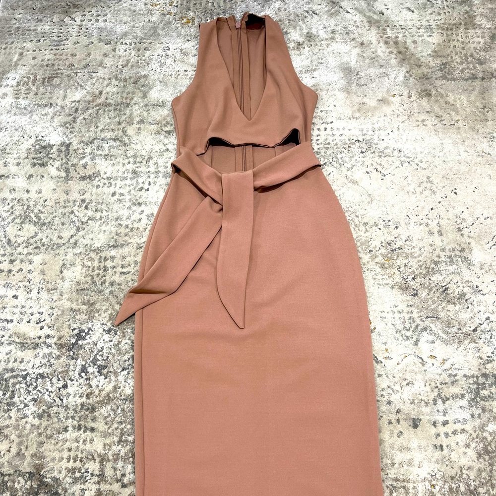 NUDE cut out midi dress in pink nude. Size S. Never worn, brand new. No tags.